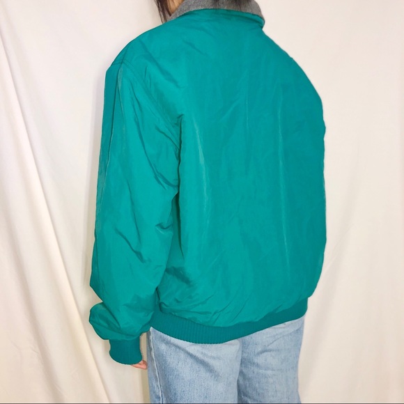 Vintage Eddie Bauer Teal Nylon Fleece Lined Insula - Picture 4 of 6